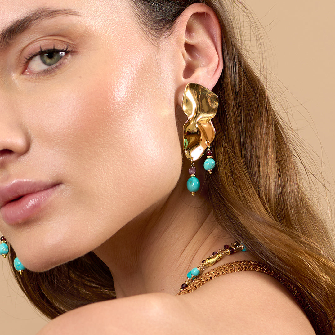 Orecchini Floating Gold Turquoise