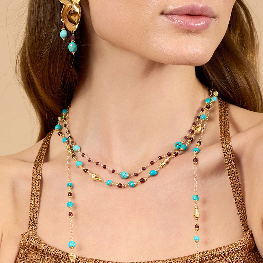 Girocollo Turquoise & Garnet