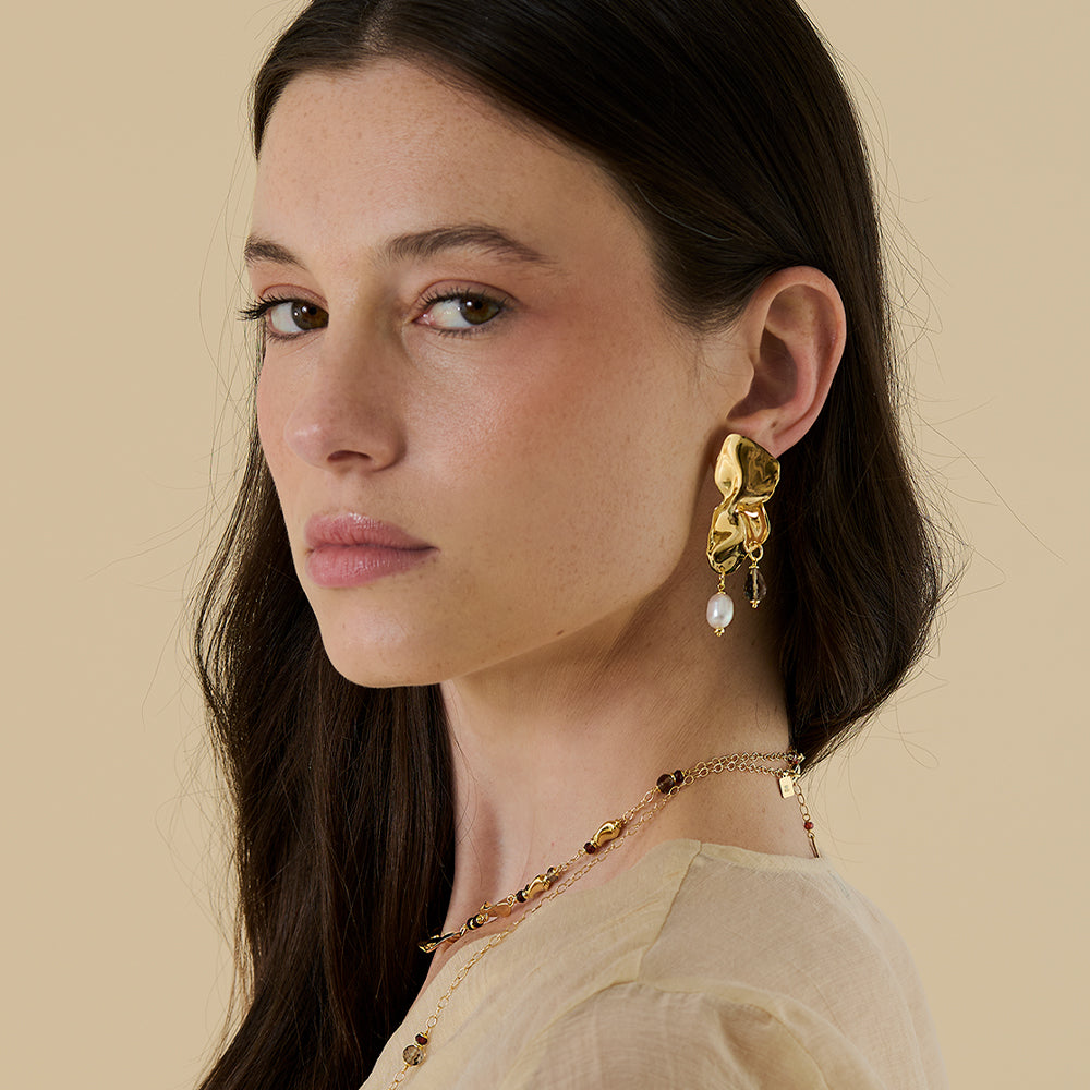 Orecchini Floating Gold Pearl
